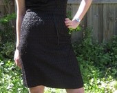vintage 60s little black dress ribbon weave design