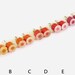 color pencil ear studs, the orange, magenta and red series