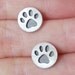 sterling silver dog paw print earring studs, version 2 oxidized paw print, handmade in beautiful Cornwall