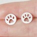 dog paw print earring studs version 3 in sterling silver, handmade in beautiful Cornwal