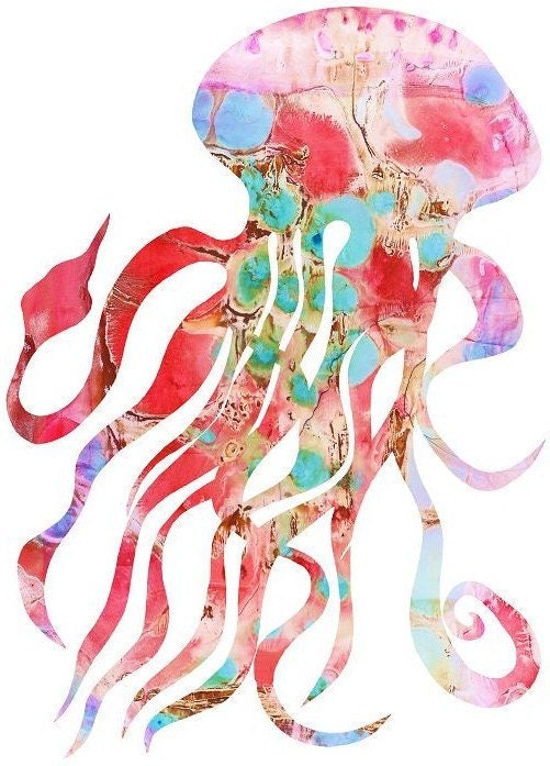 Nursery Art Print (Pink Jellyfish)