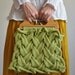 15% OFF - First Day of Spring - OOAK handknit designer handbag / purse in celery green