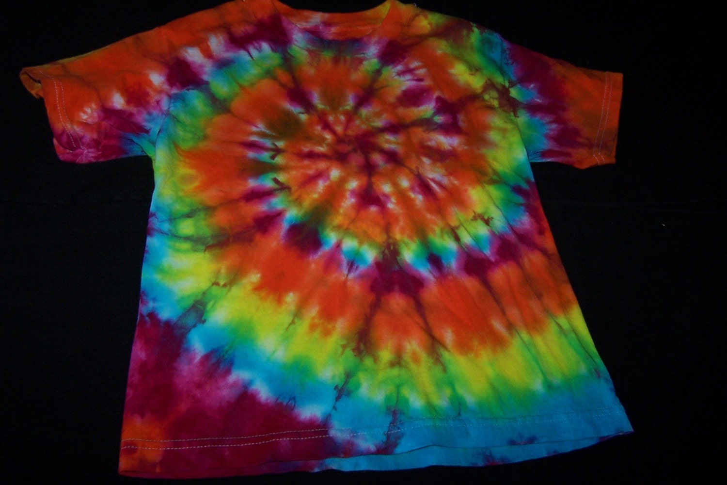 Sunshine Rainbow Spiral Tie Dyed Short Sleeve Toddler /Youth T Shirt Choose Your Size
