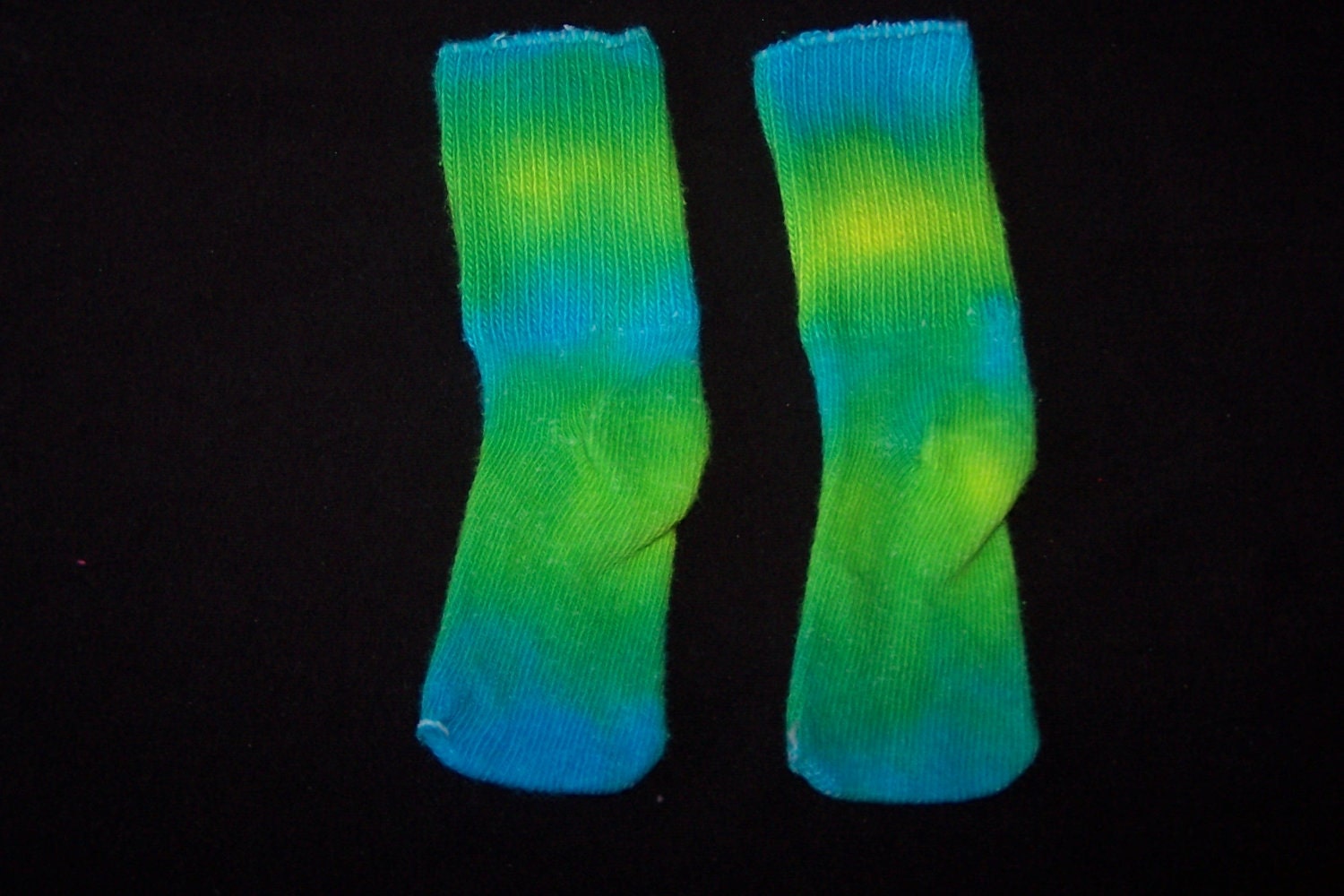 Turquoise and Green Tie Dyed Baby Socks  Shoe Size 2-4