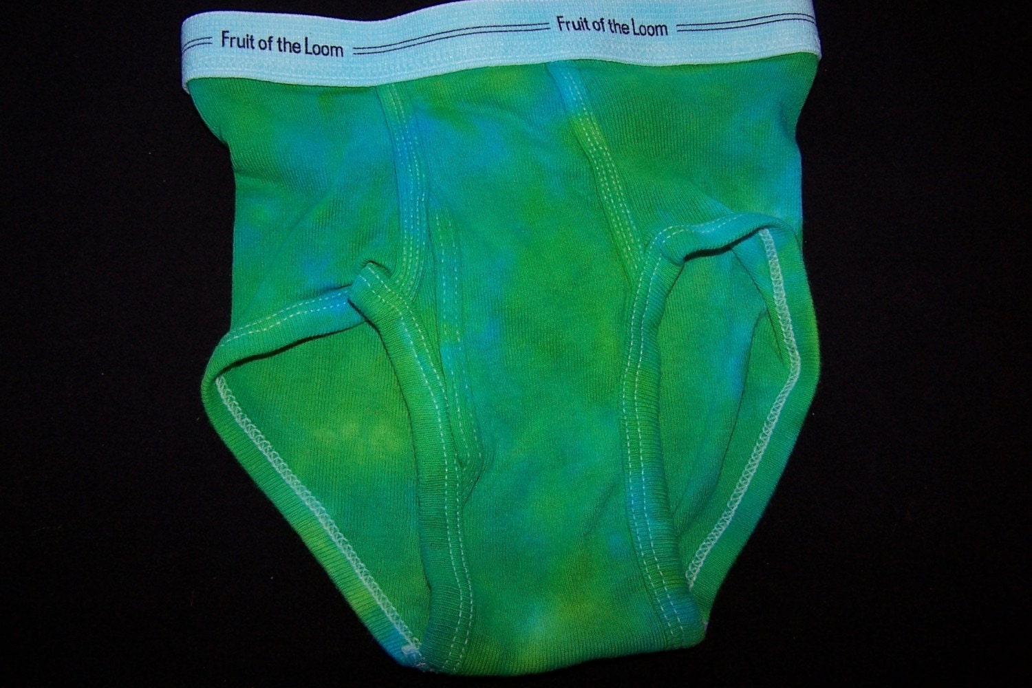 Tie Dyed Turquoise, Green, and Yellow Boy's Brief Choose Your Size
