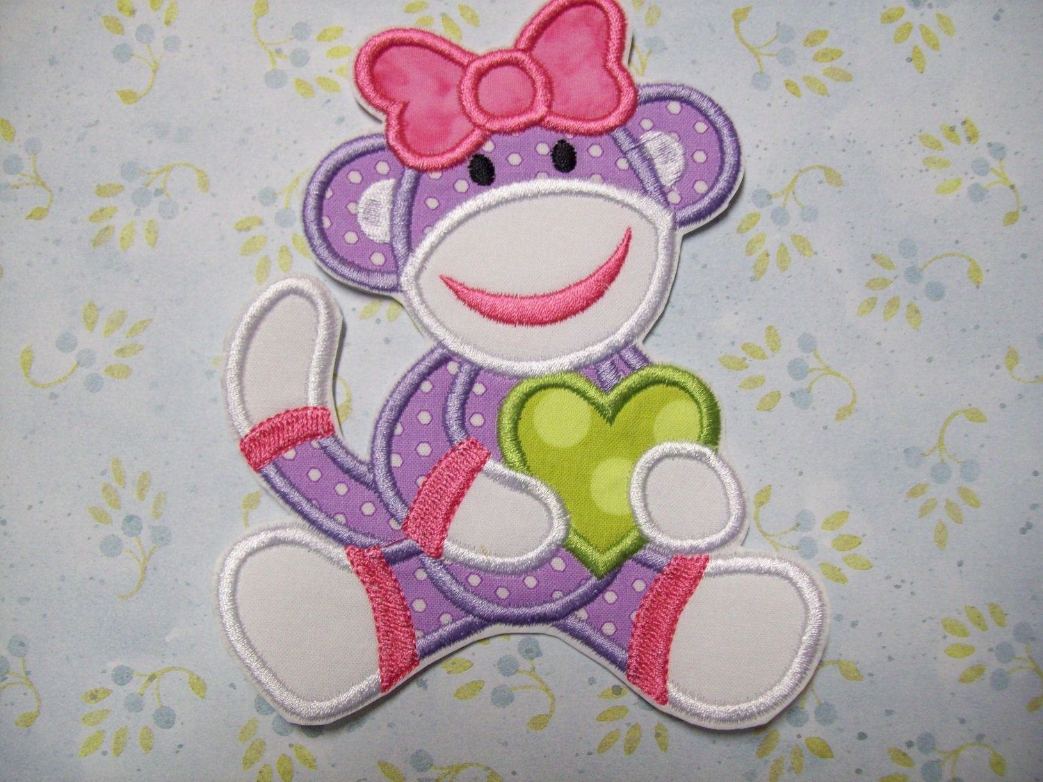Iron On Applique - Sock Monkey Mary Ann
