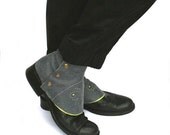 denim blue leather spats