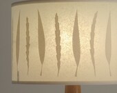 Lampshade with Cream Leaf Print, Wide Drum Style Makes an Ideal Wedding Gift.