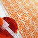 Parade print in Orange on Organic Cotton