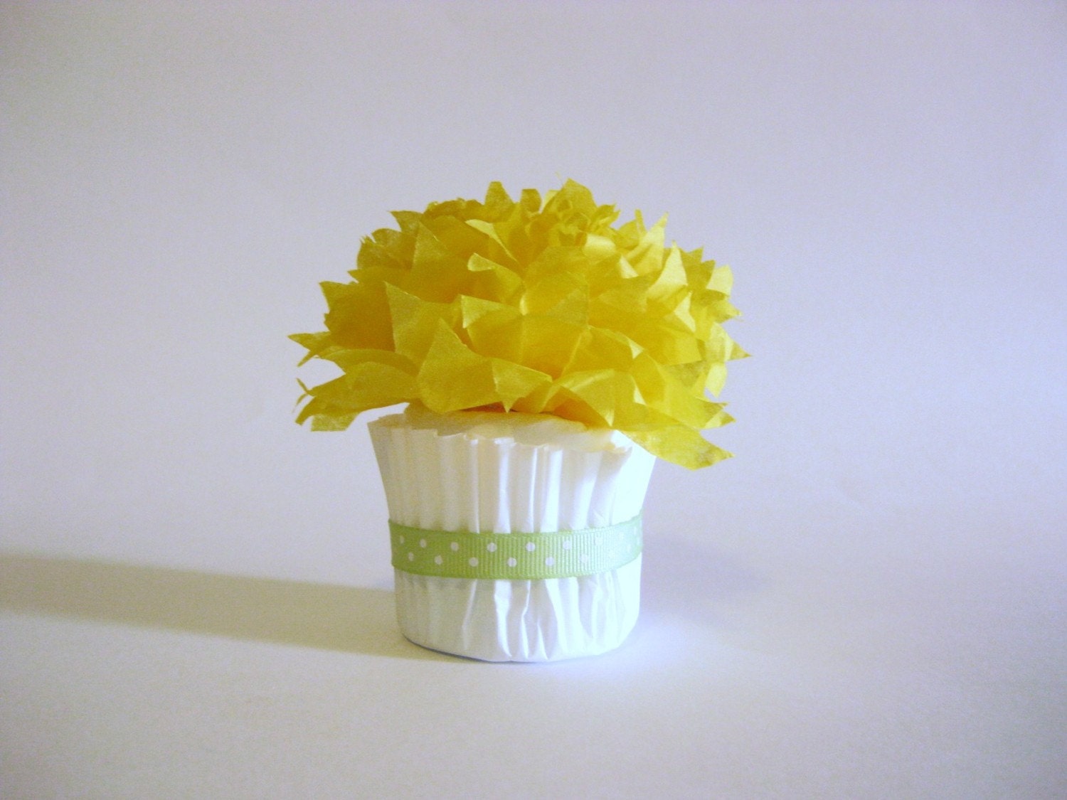 Mini Diaper Cupcake with Tissue Pom Flower