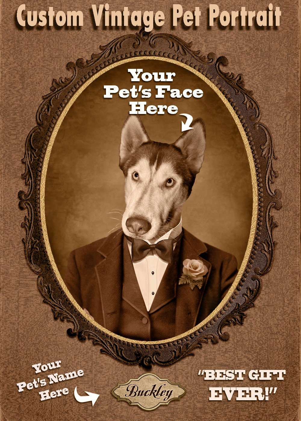 Custom Pet Portrait: Vintage Image of Your Pet