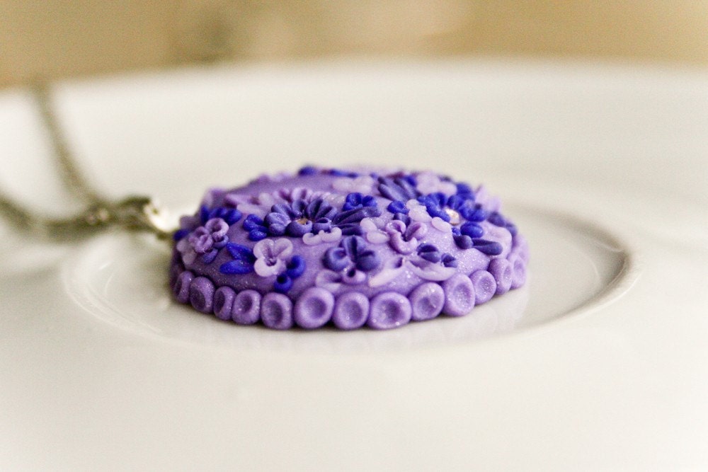 SALE beautiful lilac - set of pendant and ring
