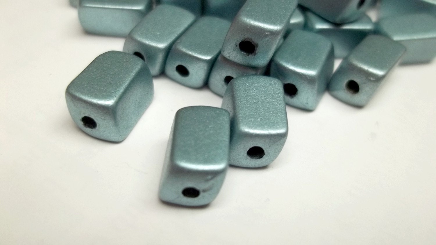 Steal grey plastic rectangular beads 10x5mm
