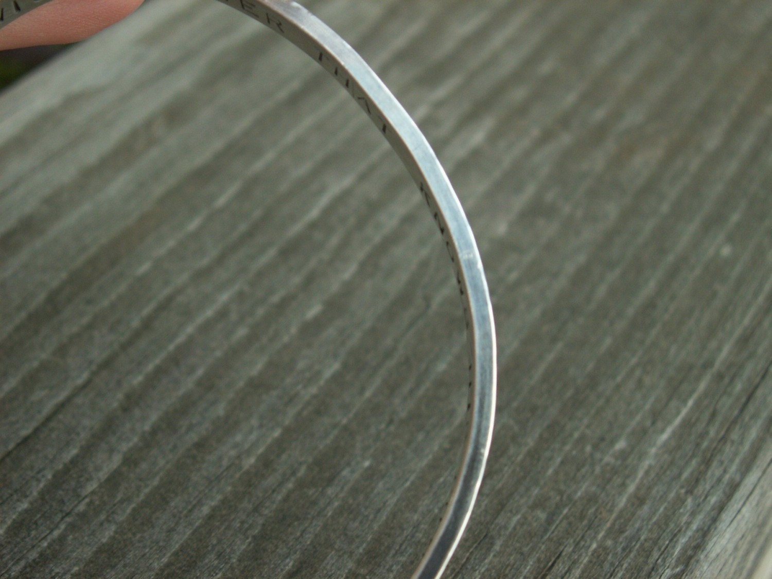 Mens thick cuff hand hammered with secret inscription