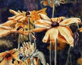 Print of Blackeyed Susans watercolor