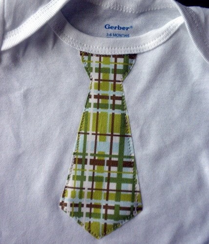 Preppy Striped Tie s/s Gerber Onesie NB - 3/6 Months