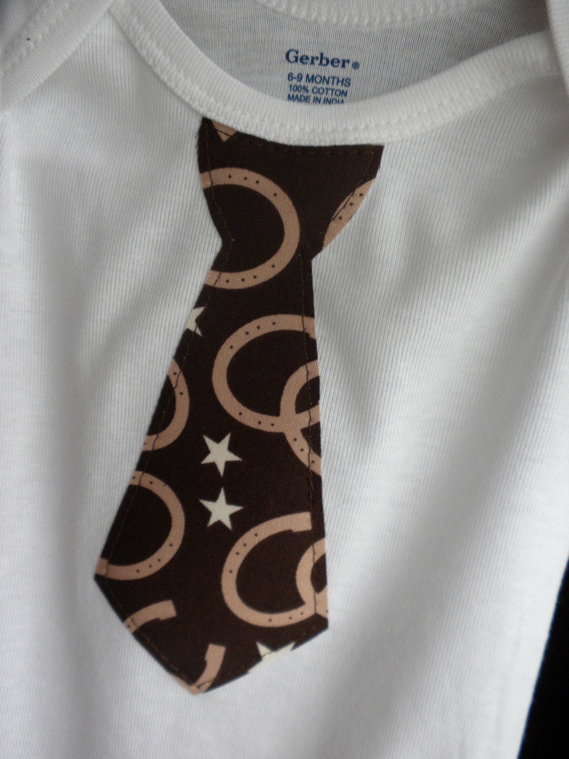 Cowboy Horseshoe Tie s/s Gerber Onesie or Shirt - NB - 5T