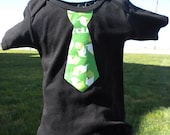 Sample Sale - Recycle Tie on Black or White Bodysuit/Shirt - Sizes 0/3 mo. & 3/6 mo. - Ready to Ship