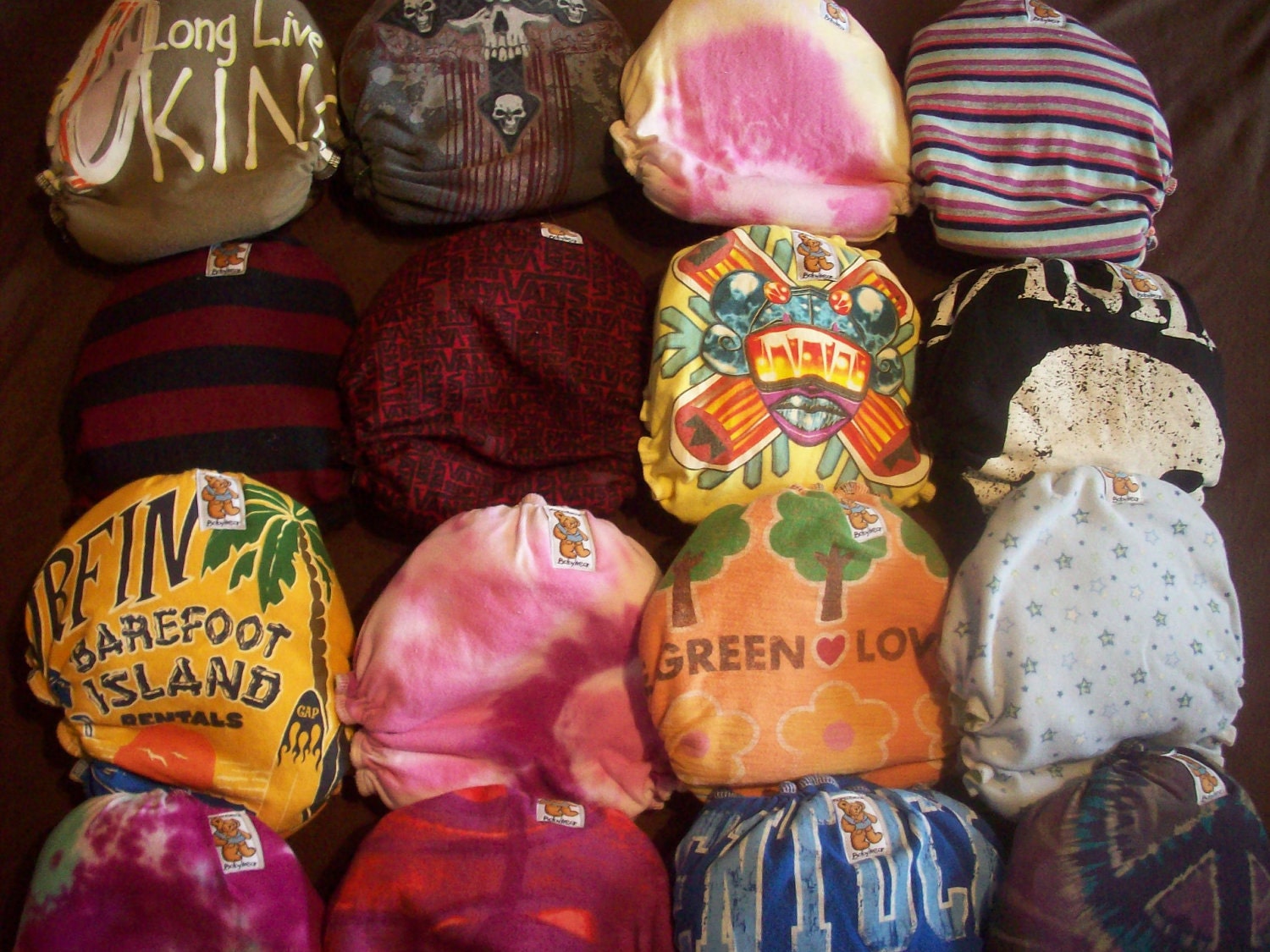 3 MamaBear One Size Cloth Diapers from Upcycled T-Shirts - Snaps