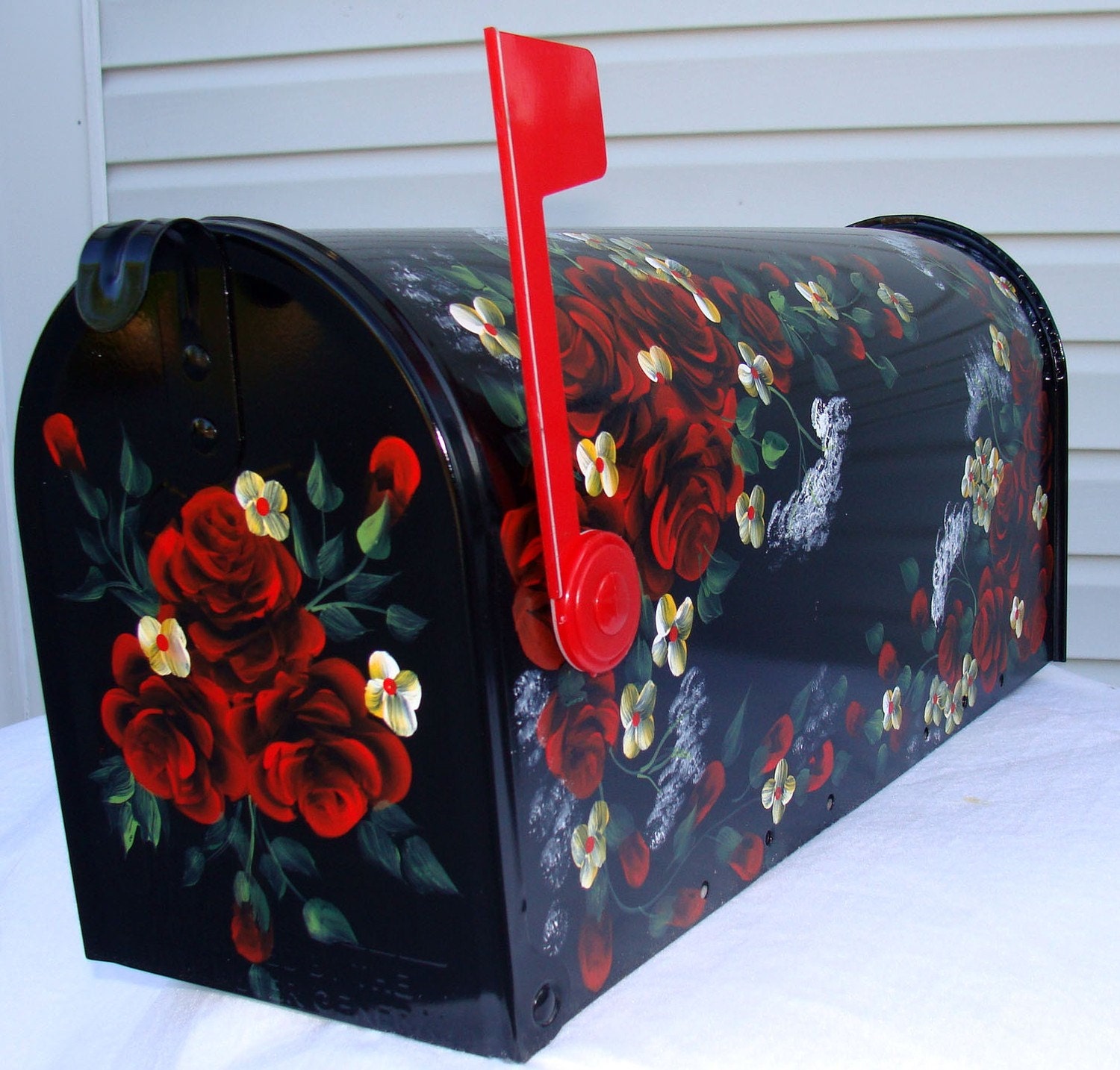 Extra Large JUMBO Custom Painted Posted Mount Mailboxes-Roses,Floral,Birds,Roosters plus more