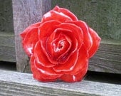 REAL Natural Ruby Red ROSE Pin and Pendant