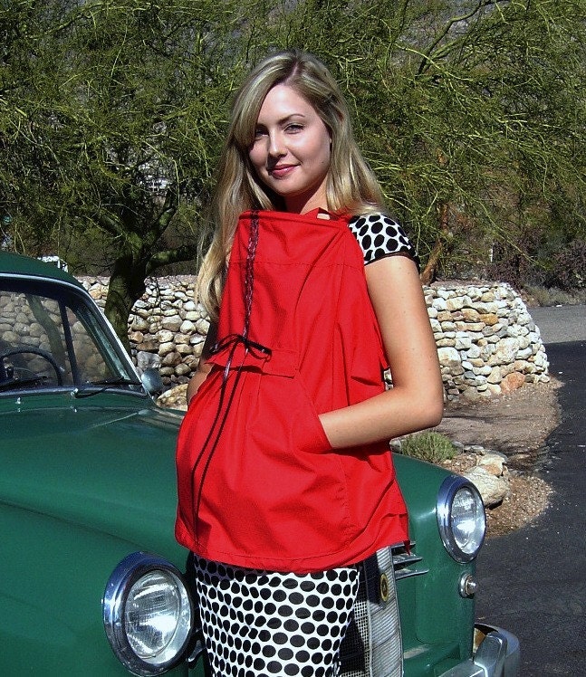 Plus Size Clothes-Breastfeeding Cover-Ribbon Tie Pocket Feeder Frock-Pick Your Color