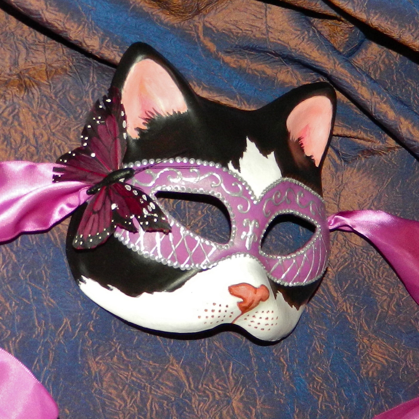 Masked Kitty Cat Mask, Carnivale, Cosplay, LARP, Masquerade