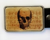 Vintage Skull Illustration Belt Buckle FREE SHIPPING