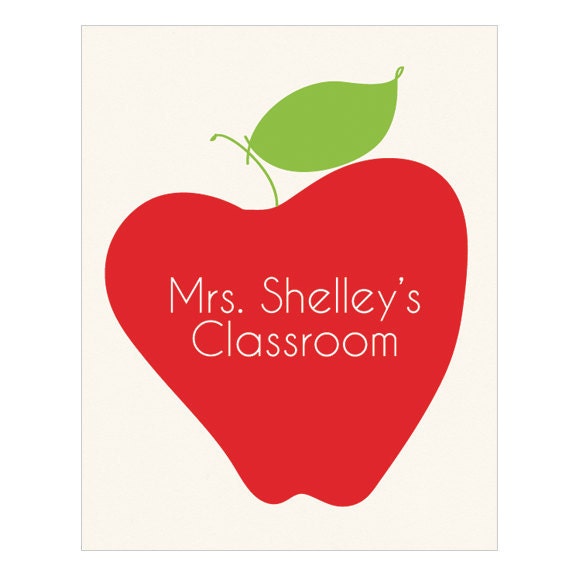 An Apple for My Teacher - personalized custom name print for classroom