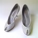 vintage White Leather Peep Toe Pumps