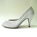 vintage White Leather Peep Toe Pumps