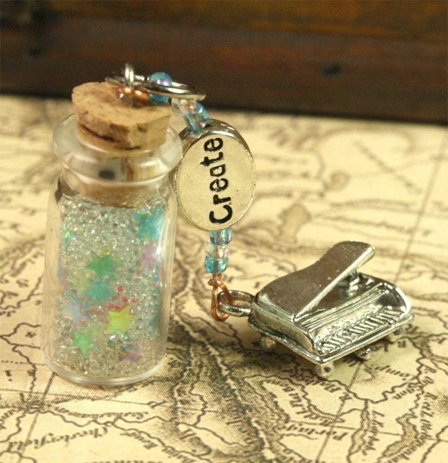 Musician's Muse Micro Bottle Pendant - Piano