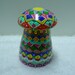 Hand Painted Mushroom Glass Cookie Jar