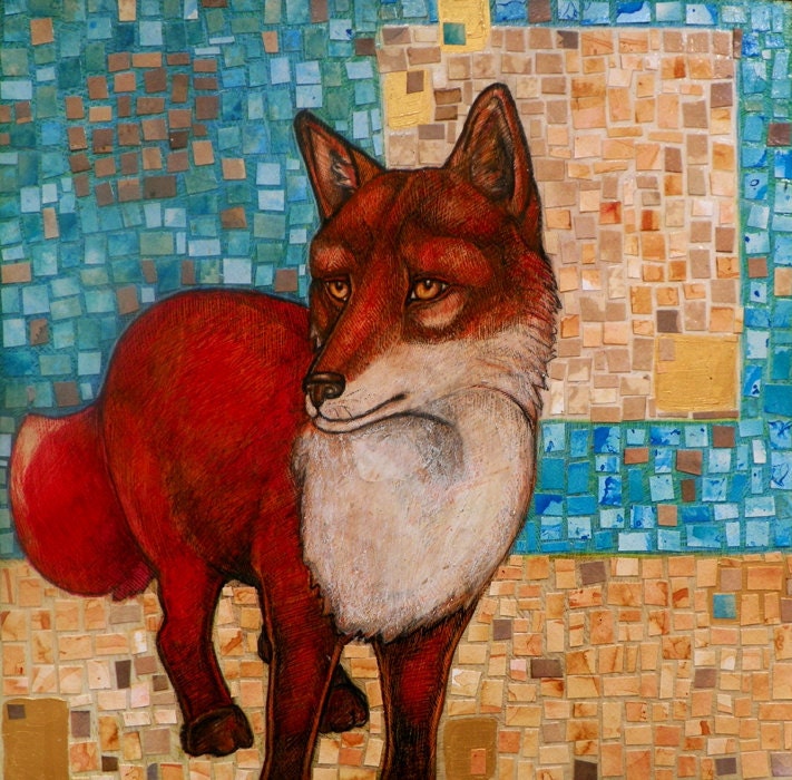 Red Fox Animal Art Print by Lynnette Shelley