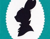 Hand Cut Silhouette Profile Of Bunny / Rabbit