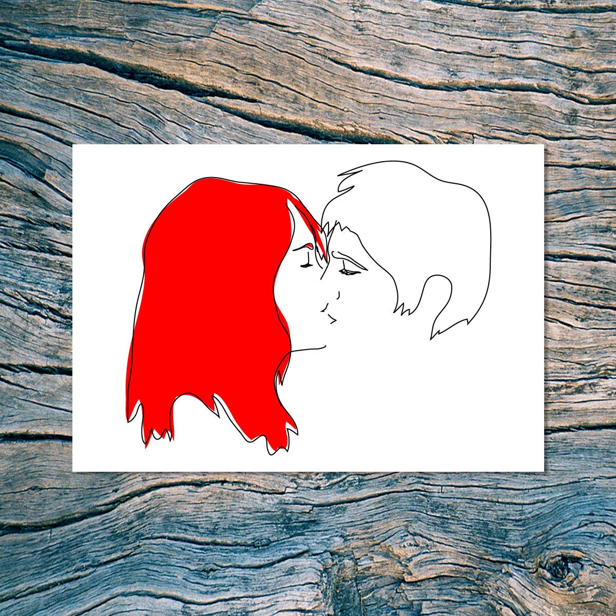 MAKE OUT CITY (she and him) folded note card with envelope (red)