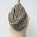 Hand  Knitted  Infinity Scarf Taupe Brown