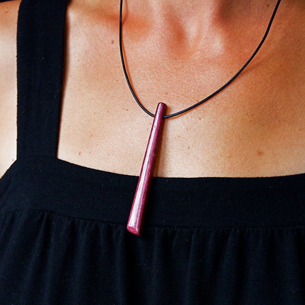 Purpleheart pendant necklace