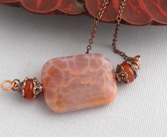 Fire Agate Necklace -