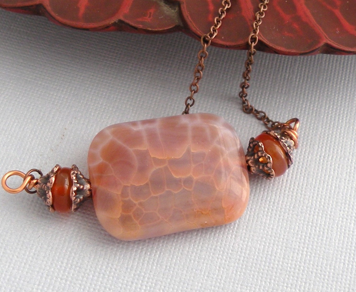 Fire Agate Necklace -