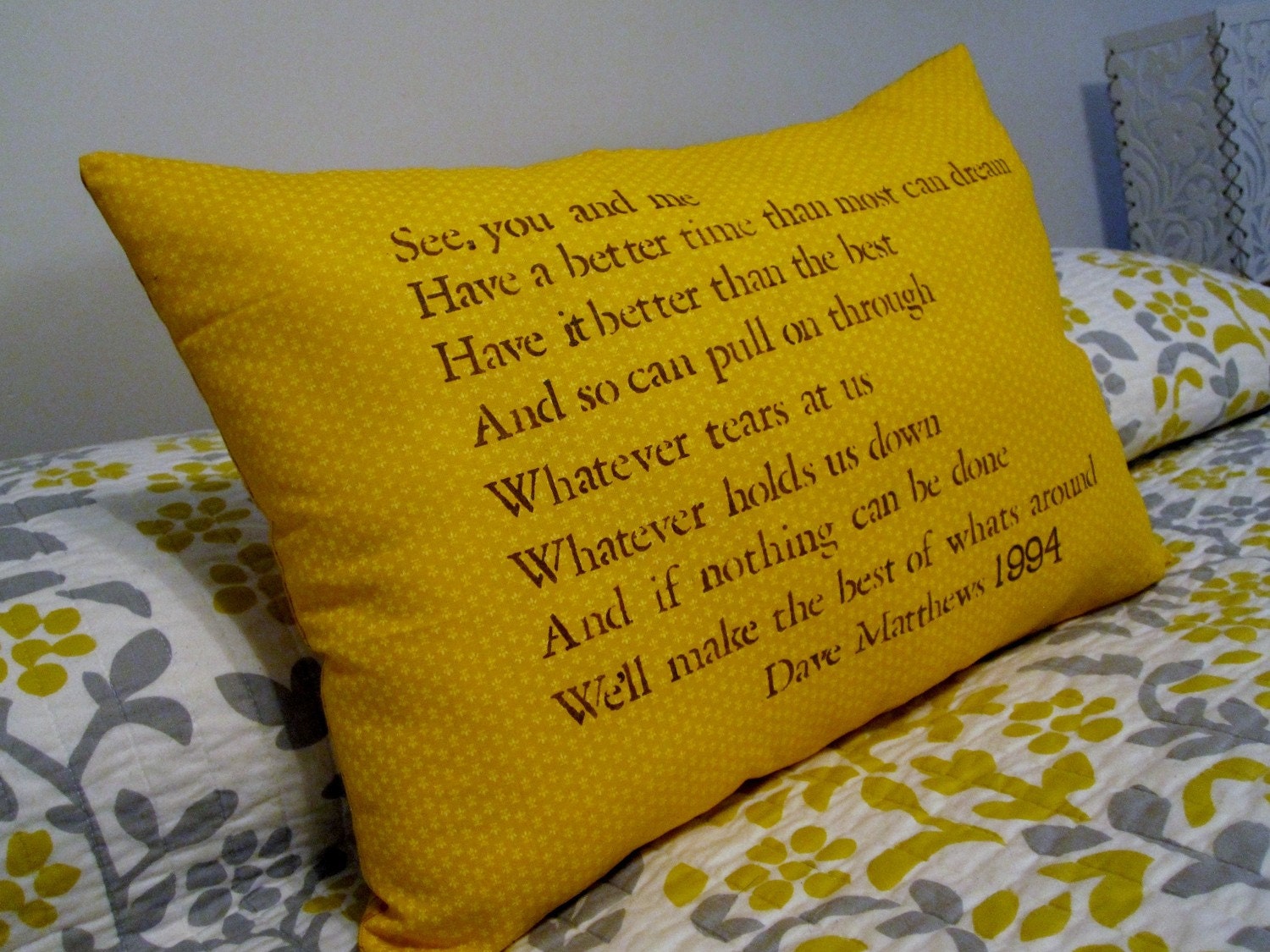 Customizeable Lyric Pillow, Dave Matthews- The Best of Whats Around