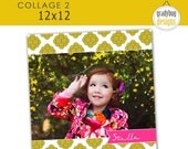 INSTANT DOWNLOAD - Stella Collage 2 - Photo Collage Storyboard Photography Template - 12x12
