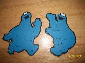 lot of 2 Cookie monster diecuts-running and climbing