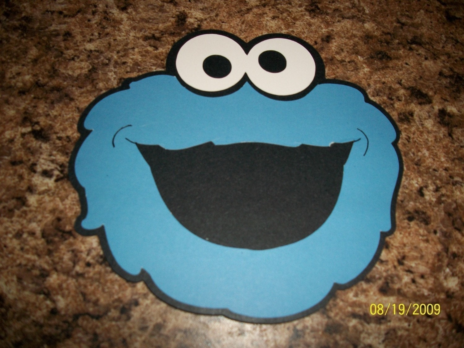 cookie monster head diecut- cricut-