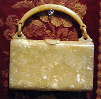 Rare 1920s Art Deco Jeweled Celluloid Purse