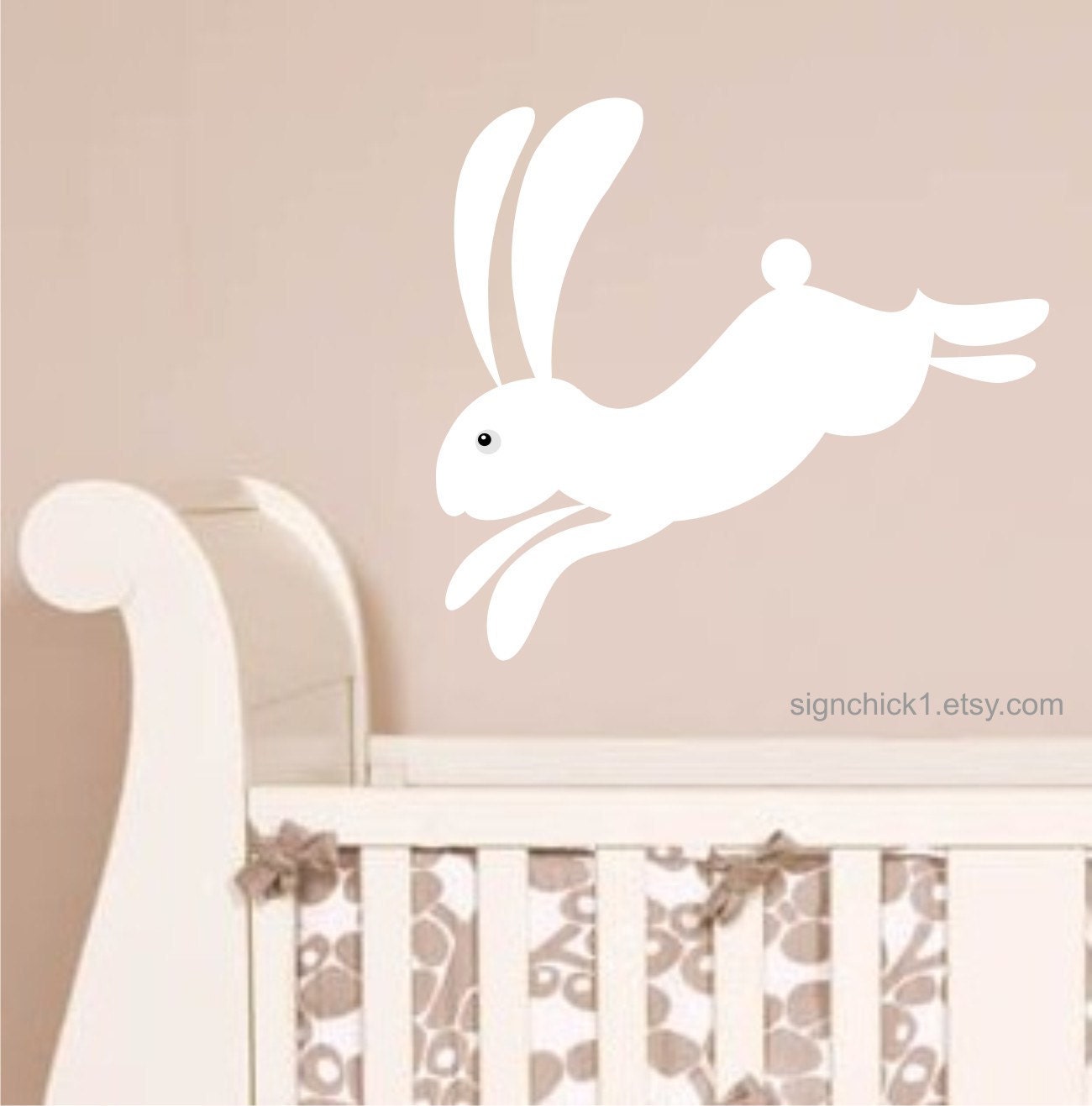 leaping bunny Rabbit decor, Wall decals, Kids decor