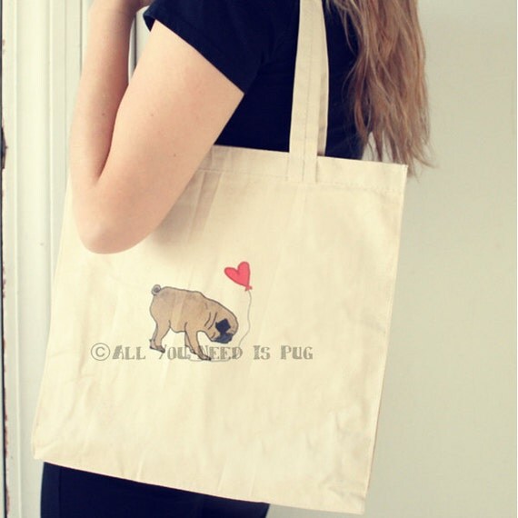 Pug In Love Tote Bag