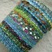 Handwoven Cuff Fabric Bracelet, Sea Breeze