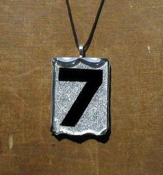 Lucky 7 Unique Vintage House Number Unisex Pendant Necklace