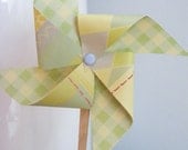 Baby Boy Gingham Cupcake Pinwheels Birthday or Party Decor Vintage Style Set of 6 Same Day Shipping